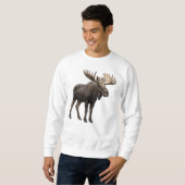 SWEATSHIRT REALISTIC MOOSE DESIGN. SAMER BRASIL (Devant entier)