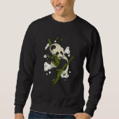 Sweatshirt Realistic Panda Sleeping in Bamboo Tree (Devant)