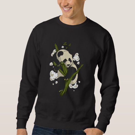 Sweatshirt Realistic Panda Sleeping in Bamboo Tree (Devant)