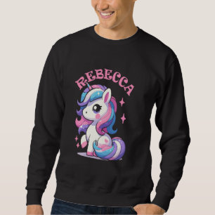 Sweatshirt Rebecca Cute Unicorn Design pour filles Nom Rebecc