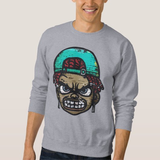 Sweatshirt Rebel urbain : Visage de style graffiti (Devant)