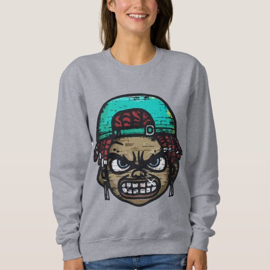 Sweatshirt Rebel Urbain : Visage de Style Graffiti (Devant)