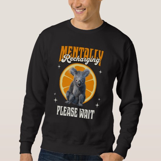 Sweatshirt Recharge mental de koala introverti Mood Design (Devant)