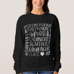 Sweatshirt Recherche sur le cancer du sein et lutte en blanc
