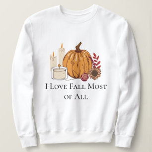 Sweatshirt Récolte d'automne - Citrouille, Fleurs et bougies
