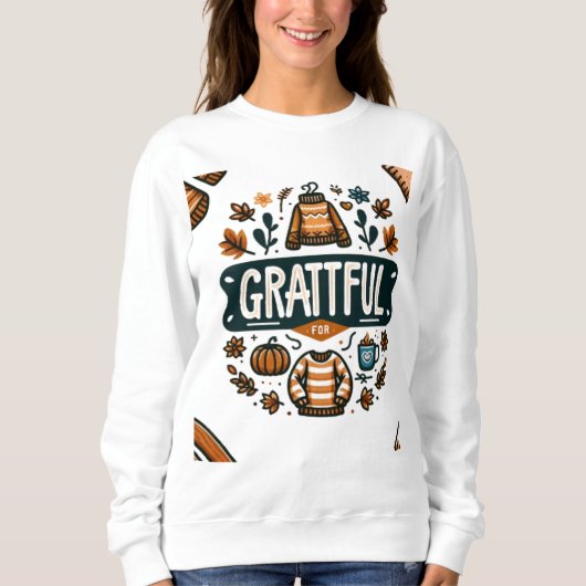 Sweatshirt Reconnaissant pour les Sweaters Cosy. (Devant)