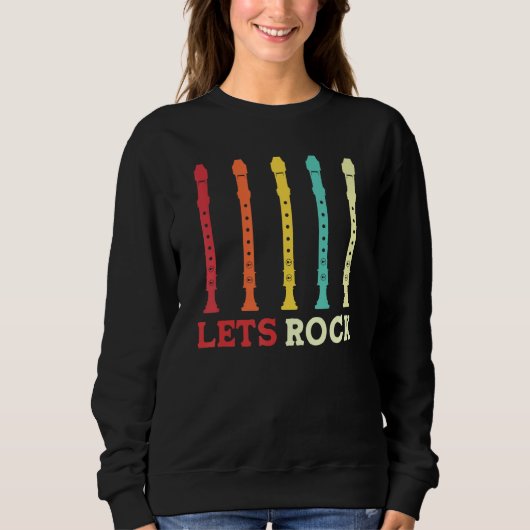 Sweatshirt recorder player lets rock funny retro (Devant)
