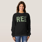 Sweatshirt Recycler Réutiliser Renouveler Repenser Activisme (Devant entier)