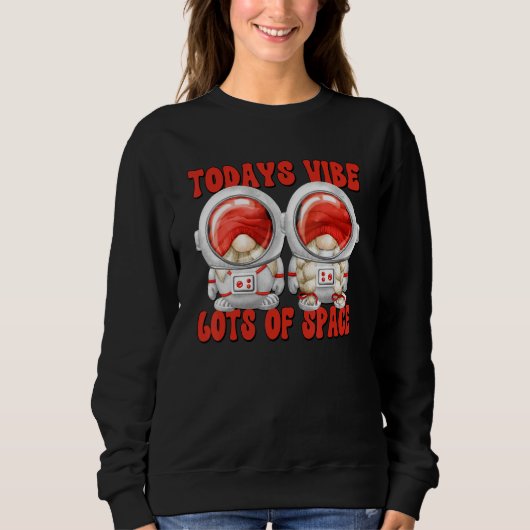 Sweatshirt Red Astronaut Lover Gnome Graphic Todays Vibe Lots (Devant)