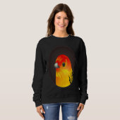 Sweatshirt Red bird as portrait in round frame (Devant entier)