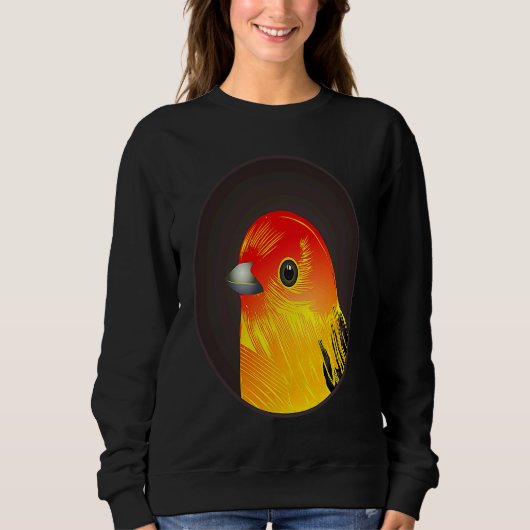 Sweatshirt Red bird as portrait in round frame (Devant)