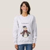 Sweatshirt Red Blue Plaid Christmas Snowman (Devant entier)