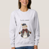Sweatshirt Red Blue Plaid Christmas Snowman (Devant)