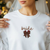 Sweatshirt Red + Brown Checkered Bow BRIDE