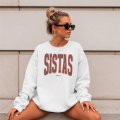 Sweatshirt Red + Brown Faux Glitter Varsity SISTAS