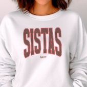 Sweatshirt Red + Brown Faux Glitter Varsity SISTAS