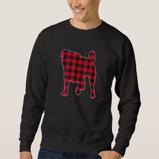 Sweatshirt Red Buffalo Plaid Carlin Chien Noël Correspondant (Devant)