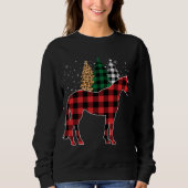 Sweatshirt Red Buffalo Plaid Horse Tree Empreinte de léopard  (Devant)