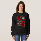 Sweatshirt Red Buffalo Plaid Love Stethoscope Reindeer Nurse (Devant entier)