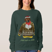 Sweatshirt Red Dachshund Weiner laide chien de Noël maman (Devant)