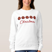 Sweatshirt Red Festive Noël Baubles Joyeux Noël Texte (Devant)