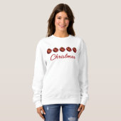 Sweatshirt Red Festive Noël Baubles Joyeux Noël Texte (Devant entier)