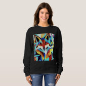 Sweatshirt Red Fox Running Through Water Geometric Style (Devant entier)