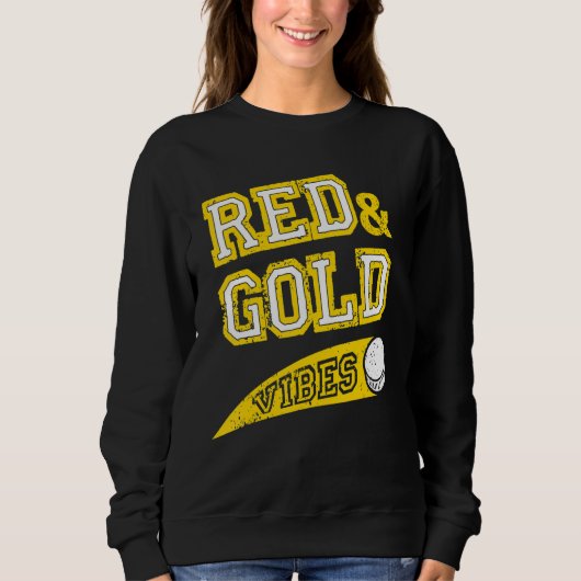Sweatshirt Red & Gold Vibes Hockey Team Fan_1 (Devant)