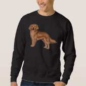 Sweatshirt Red Golden Retriever mignon dessin de chien de des (Devant)
