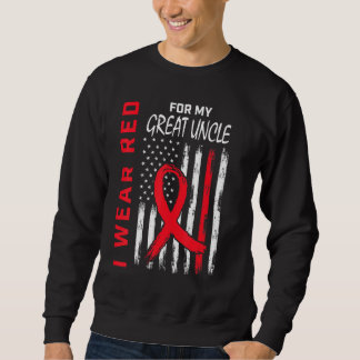 Sweatshirt Red Great Uncle Heart Disease Awareness Flag Match
