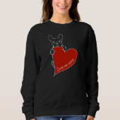 Sweatshirt Red Heart French Bulldog (Devant)