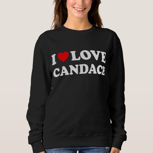 Sweatshirt Red Heart I Love Candace (Devant)