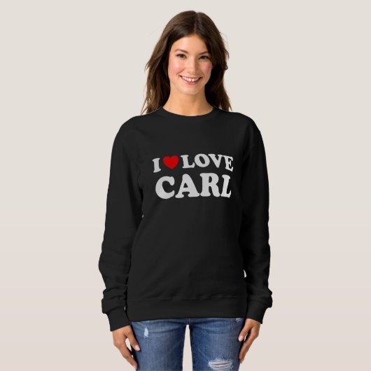 Sweatshirt Red Heart I Love Carl (Devant entier)
