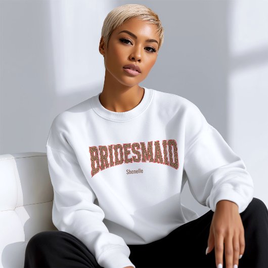 Sweatshirt Red + Leopard Print Varsity BRIDESMAID