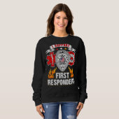 Sweatshirt Red Line American Flag Firefighter Support Plus Si (Devant entier)
