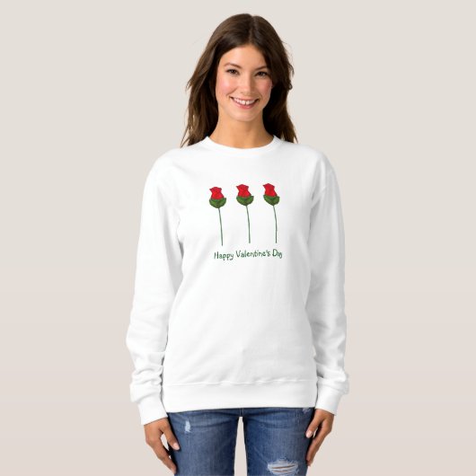 Sweatshirt Red Long Stemmed Chocolat Rose Saint-Valentin (Devant entier)