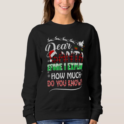 Sweatshirt Red Paid Christmas Kids Toddler Dear Santa I Can E (Devant)