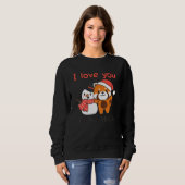 Sweatshirt Red Panda I Love You Snow Much Snowman Snow Pun (Devant entier)