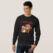 Sweatshirt Red Panda I Love You Snow Much Snowman Snow Pun (Devant entier)