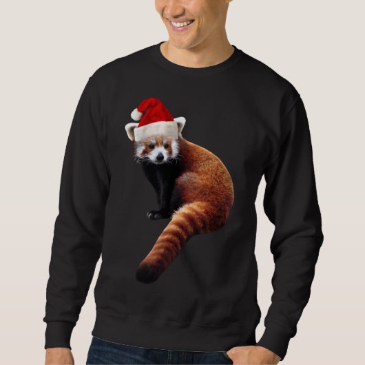 Sweatshirt Red Panda Père Noël mignonne Casquette de Noël pou (Devant)