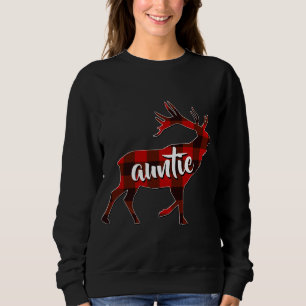 Sweatshirt Red Plaid Auntie Buffalo Correspondant Reinder de 