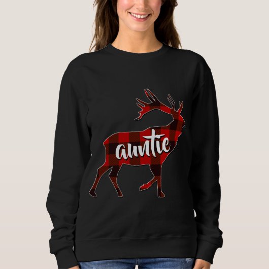 Sweatshirt Red Plaid Auntie Buffalo Correspondant Reinder de  (Devant)