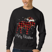 Sweatshirt Red Plaid Buffalo French Buldog Joyeux Noël P (Devant)