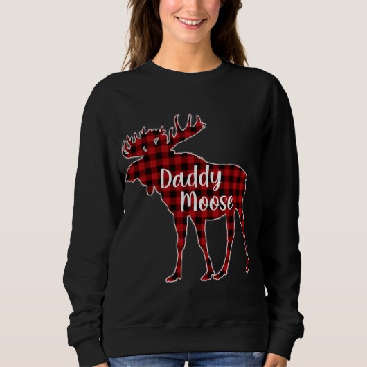 Sweatshirt Red Plaid Daddy Moose Buffalo Famille Paja (Devant)