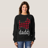 Sweatshirt Red Plaid Daddy Scottie Chien Christmas Fam Matchi (Devant entier)