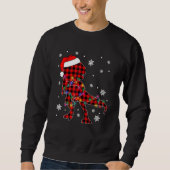 Sweatshirt Red Plaid Dinosaur Hat Santa Christmas Lights Buff (Devant)