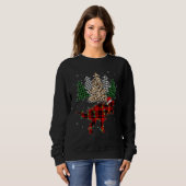 Sweatshirt Red Plaid Dinosaur Rex Santa Hat Christmas Light X (Devant entier)
