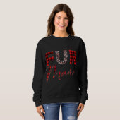 Sweatshirt Red plaid Fur mama chien chat empreinte de patte b (Devant entier)
