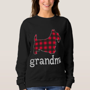 Sweatshirt Red Plaid Grand-mère Scottie Christmas Matching Fa