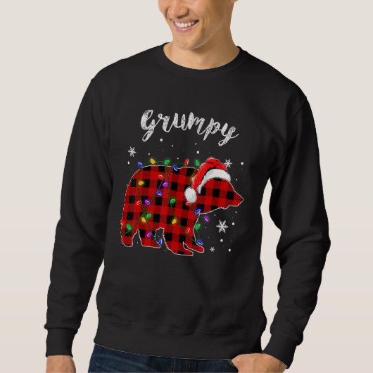 Sweatshirt Red Plaid Grumpy Bear Buffalo Family Pajama Christ (Devant)